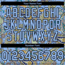 Load image into Gallery viewer, Custom Light Blue Black 3D Pattern Design Rave Party Ethnic Paisley Bandana Authentic Baseball Jersey