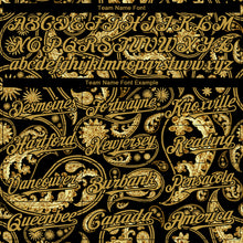 Load image into Gallery viewer, Custom Black Old Gold 3D Pattern Design Rave Party Ethnic Paisley Bandana Authentic Baseball Jersey