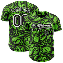 Load image into Gallery viewer, Custom Black Green-White 3D Pattern Design Rave Party Ethnic Paisley Bandana Authentic Baseball Jersey