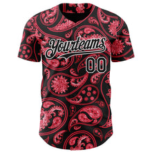 Charger l'image dans la galerie, Custom Black Red-White 3D Pattern Design Rave Party Ethnic Paisley Bandana Authentic Baseball Jersey