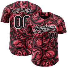 Charger l'image dans la galerie, Custom Black Red-White 3D Pattern Design Rave Party Ethnic Paisley Bandana Authentic Baseball Jersey