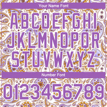Load image into Gallery viewer, Custom White Medium Purple 3D Pattern Design Rave Party Ethnic Paisley Bandana Authentic Baseball Jersey