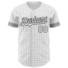 Load image into Gallery viewer, Custom White Gray-Black 3D Pattern Design Rave Party Ethnic Paisley Bandana Authentic Baseball Jersey