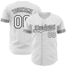 Load image into Gallery viewer, Custom White Gray-Black 3D Pattern Design Rave Party Ethnic Paisley Bandana Authentic Baseball Jersey