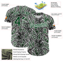 Load image into Gallery viewer, Custom Black Green-White 3D Pattern Design Rave Party Ethnic Paisley Bandana Authentic Baseball Jersey