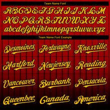 Загрузить изображение в средство просмотра галереи, Custom Red Gold-Black 3D Pattern Design Gradient Geometric Shape Authentic Baseball Jersey