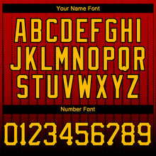 Загрузить изображение в средство просмотра галереи, Custom Red Gold-Black 3D Pattern Design Gradient Geometric Shape Authentic Baseball Jersey