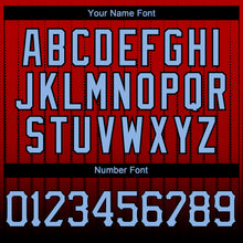 Загрузить изображение в средство просмотра галереи, Custom Red Light Blue-Black 3D Pattern Design Gradient Geometric Shape Authentic Baseball Jersey