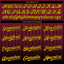 Загрузить изображение в средство просмотра галереи, Custom Crimson Gold-Black 3D Pattern Design Gradient Geometric Shape Authentic Baseball Jersey