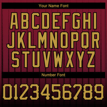 Загрузить изображение в средство просмотра галереи, Custom Crimson Old Gold-Black 3D Pattern Design Gradient Geometric Shape Authentic Baseball Jersey