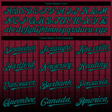 Загрузить изображение в средство просмотра галереи, Custom Crimson Teal-Black 3D Pattern Design Gradient Geometric Shape Authentic Baseball Jersey