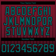 Загрузить изображение в средство просмотра галереи, Custom Crimson Teal-Black 3D Pattern Design Gradient Geometric Shape Authentic Baseball Jersey