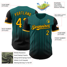 Загрузить изображение в средство просмотра галереи, Custom Teal Gold-Black 3D Pattern Design Gradient Geometric Shape Authentic Baseball Jersey