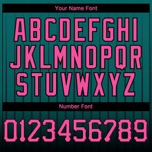 Загрузить изображение в средство просмотра галереи, Custom Teal Pink-Black 3D Pattern Design Gradient Geometric Shape Authentic Baseball Jersey