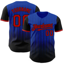 Load image into Gallery viewer, Custom Thunder Blue Red-Black 3D Pattern Design Gradient Geometric Shape Authentic Baseball Jersey