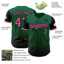 Load image into Gallery viewer, Custom Kelly Green Pink-Black 3D Pattern Design Gradient Geometric Shape Authentic Baseball Jersey