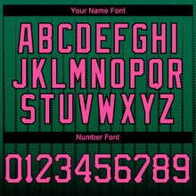 Load image into Gallery viewer, Custom Kelly Green Pink-Black 3D Pattern Design Gradient Geometric Shape Authentic Baseball Jersey