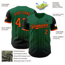Load image into Gallery viewer, Custom Kelly Green Orange-Black 3D Pattern Design Gradient Geometric Shape Authentic Baseball Jersey
