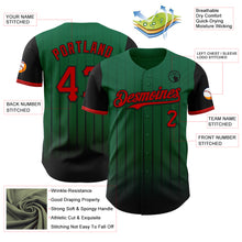 Load image into Gallery viewer, Custom Kelly Green Red-Black 3D Pattern Design Gradient Geometric Shape Authentic Baseball Jersey