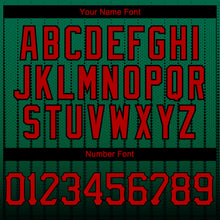 Load image into Gallery viewer, Custom Kelly Green Red-Black 3D Pattern Design Gradient Geometric Shape Authentic Baseball Jersey