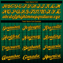 Загрузить изображение в средство просмотра галереи, Custom Kelly Green Gold-Black 3D Pattern Design Gradient Geometric Shape Authentic Baseball Jersey