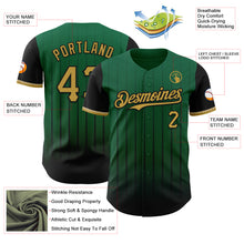 Load image into Gallery viewer, Custom Kelly Green Old Gold-Black 3D Pattern Design Gradient Geometric Shape Authentic Baseball Jersey