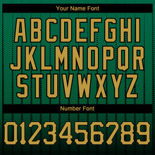 Load image into Gallery viewer, Custom Kelly Green Old Gold-Black 3D Pattern Design Gradient Geometric Shape Authentic Baseball Jersey