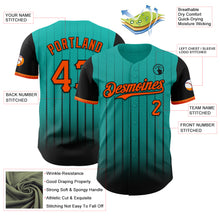 Загрузить изображение в средство просмотра галереи, Custom Aqua Orange-Black 3D Pattern Design Gradient Geometric Shape Authentic Baseball Jersey