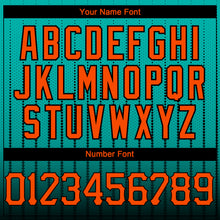 Загрузить изображение в средство просмотра галереи, Custom Aqua Orange-Black 3D Pattern Design Gradient Geometric Shape Authentic Baseball Jersey