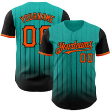 Загрузить изображение в средство просмотра галереи, Custom Aqua Orange-Black 3D Pattern Design Gradient Geometric Shape Authentic Baseball Jersey