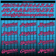 Load image into Gallery viewer, Custom Sky Blue Pink-Black 3D Pattern Design Gradient Geometric Shape Authentic Baseball Jersey