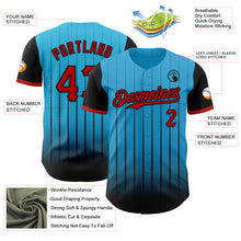 Load image into Gallery viewer, Custom Sky Blue Red-Black 3D Pattern Design Gradient Geometric Shape Authentic Baseball Jersey