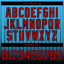 Load image into Gallery viewer, Custom Sky Blue Red-Black 3D Pattern Design Gradient Geometric Shape Authentic Baseball Jersey