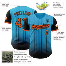 Load image into Gallery viewer, Custom Sky Blue Orange-Black 3D Pattern Design Gradient Geometric Shape Authentic Baseball Jersey