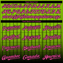 Load image into Gallery viewer, Custom Neon Green Pink-Black 3D Pattern Design Gradient Geometric Shape Authentic Baseball Jersey