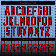 Load image into Gallery viewer, Custom Light Blue Red-Black 3D Pattern Design Gradient Geometric Shape Authentic Baseball Jersey