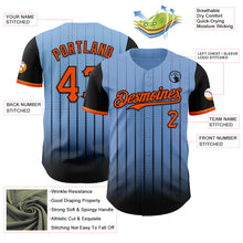 Load image into Gallery viewer, Custom Light Blue Orange-Black 3D Pattern Design Gradient Geometric Shape Authentic Baseball Jersey