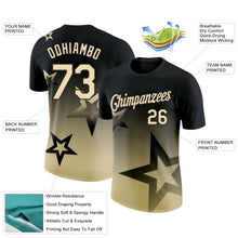 Загрузить изображение в средство просмотра галереи, Custom Black Cream 3D Pattern Design Gradient Style Twinkle Star Performance T-Shirt