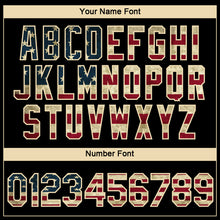 Загрузить изображение в средство просмотра галереи, Custom Black Vintage USA Flag Crimson-Cream 3D Pattern Design Gradient Style Twinkle Star Performance T-Shirt