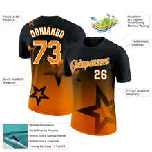 Загрузить изображение в средство просмотра галереи, Custom Black Bay Orange-White 3D Pattern Design Gradient Style Twinkle Star Performance T-Shirt