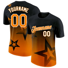 Загрузить изображение в средство просмотра галереи, Custom Black Bay Orange-White 3D Pattern Design Gradient Style Twinkle Star Performance T-Shirt