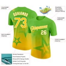 Загрузить изображение в средство просмотра галереи, Custom Aurora Green Yellow-White 3D Pattern Design Gradient Style Twinkle Star Performance T-Shirt