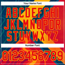 Laden Sie das Bild in den Galerie-Viewer, Custom Yellow Fire Red-Blue 3D Pattern Design Spain Marble Sportswear Performance T-Shirt