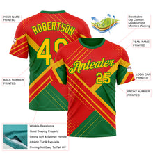 Charger l'image dans la galerie, Custom Red Yellow-Grass Green 3D Pattern Design Mexico Brazil Sportswear Performance T-Shirt