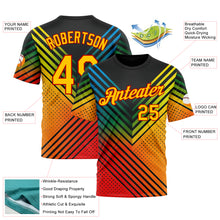 Load image into Gallery viewer, Custom Black Yellow-Red 3D Pattern Design Africa Sportswear Performance T-Shirt