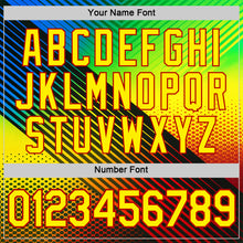 Load image into Gallery viewer, Custom Black Light Yellow Blue-Red 3D Pattern Design Neon Stripe Sportswear Performance T-Shirt