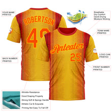 Загрузить изображение в средство просмотра галереи, Custom Yellow Orange 3D Pattern Design Gradient Spain Sportswear Performance T-Shirt