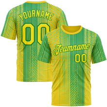 Загрузить изображение в средство просмотра галереи, Custom Yellow Light Yellow-Grass Green 3D Pattern Design Brazil Africa Sportswear Performance T-Shirt