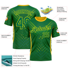 Laden Sie das Bild in den Galerie-Viewer, Custom Green Kelly Green-Light Yellow 3D Pattern Design Brazil Jamaica Sportswear Performance T-Shirt