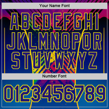Load image into Gallery viewer, Custom Dark Purple Light Yellow-Red 3D Pattern Design Neon Chromatic Sportswear Performance T-Shirt